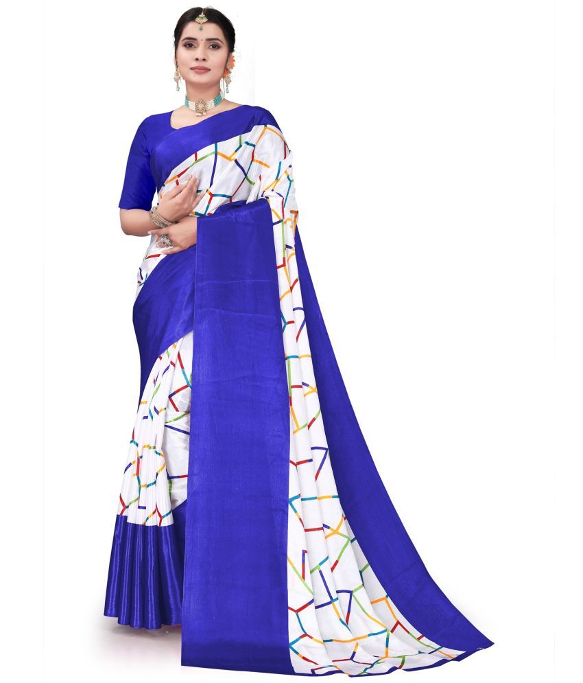     			Ambe Creation Crepe Printed Saree With Blouse Piece ( Blue , Pack of 1 )