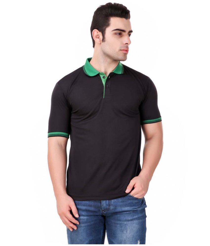     			Funky Guys Pack of 1 Polyester Slim Fit Solid Half Sleeves Men's Polo T Shirt ( Black )