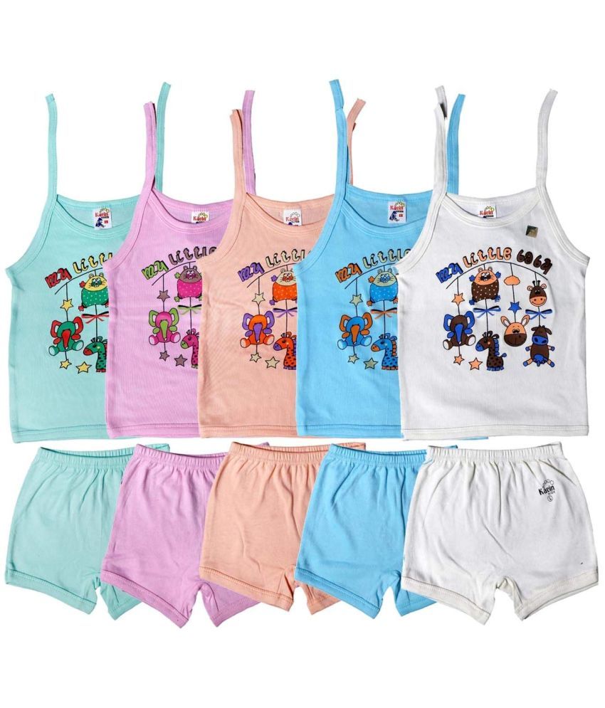     			JUST TRY FASHION Pack of 5 Unisex for Baby Cotton Top & Shorts ( Multicolor 2 )