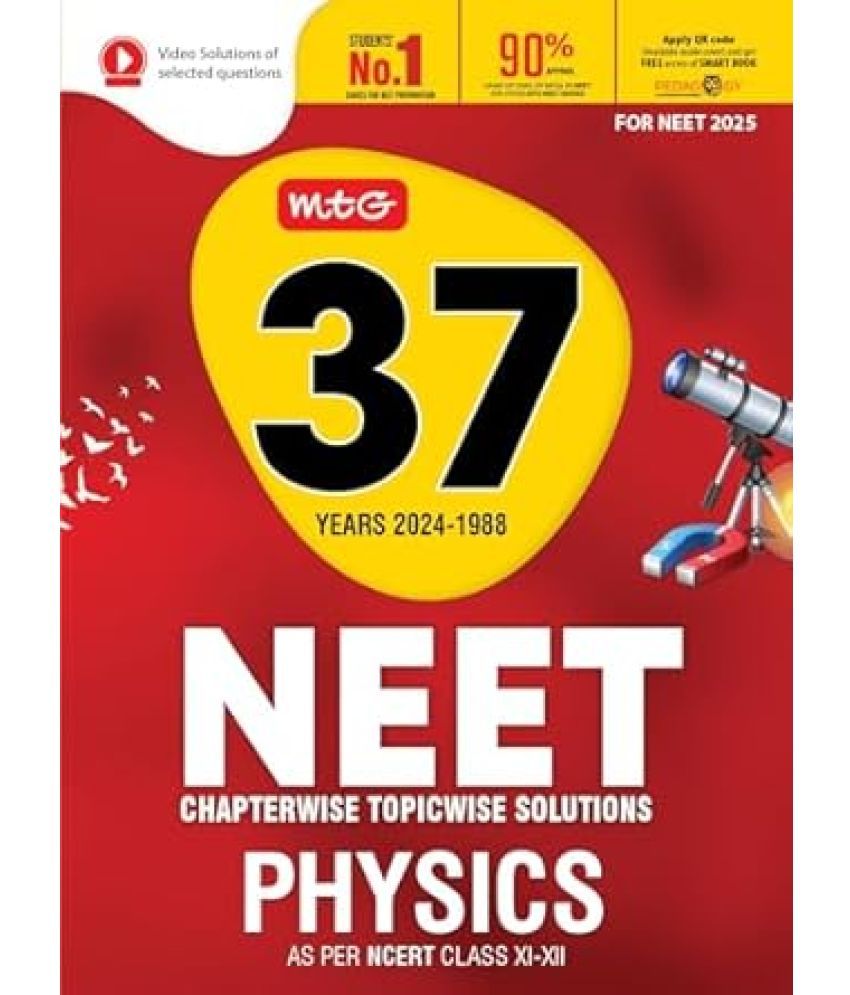     			MTG 37 Years NEET Previous Year Solved Question Papers with NEET PYQ Chapterwise Topicwise Solutions Physics For NEET 2025 Exam | Get Free access of Smart Book & Video Solutions (Based on Latest Syllabus) Paperback – 1 May 2024