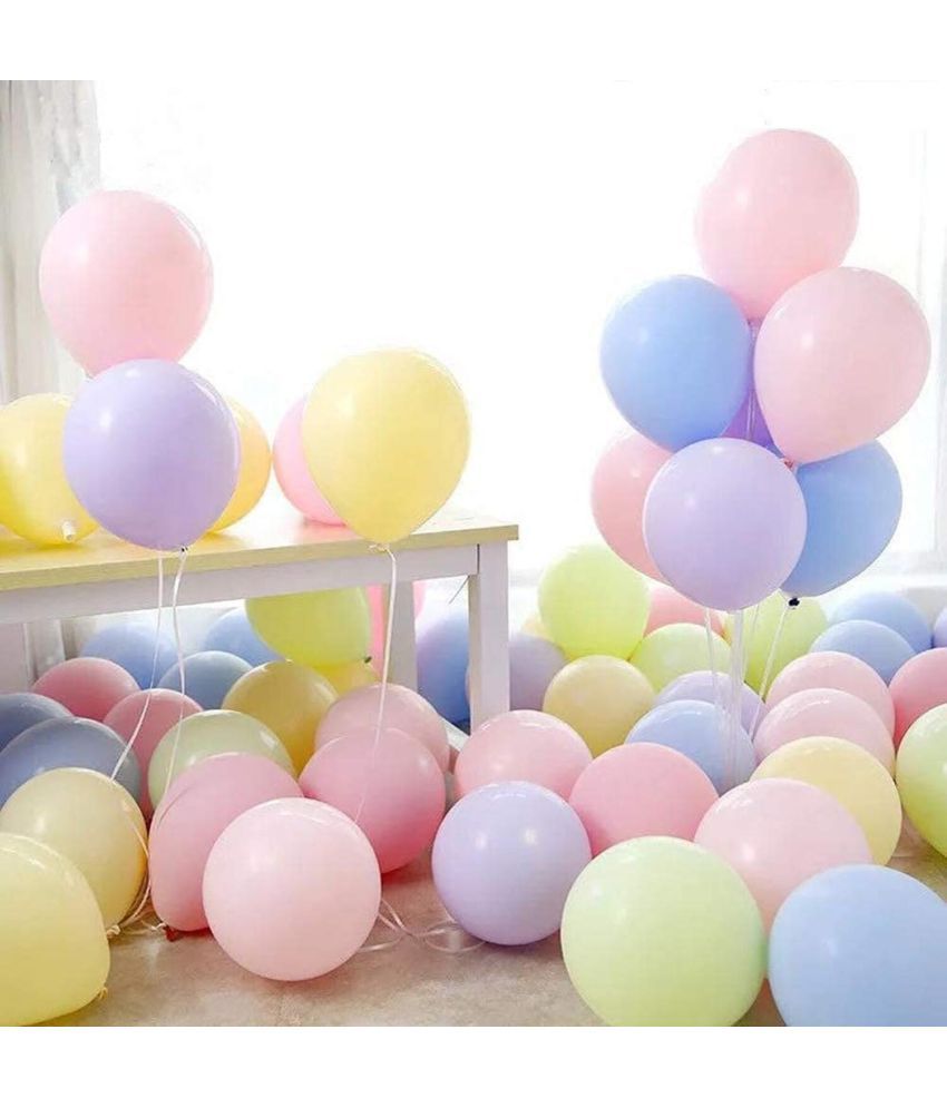     			PartyBooms Rubber Pastel Color Balloons For Decoration For Birthday Pack Of 50 Pastel Balloons Purple And Blue Colourful Balloons, Pastel Colours Balloons