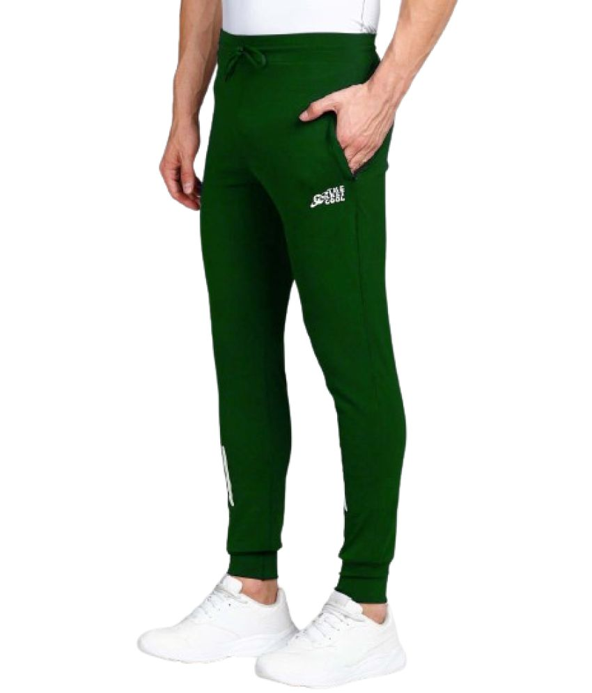     			THE PLANET COOL Green Lycra Men's Sports Trackpants ( Pack of 1 )