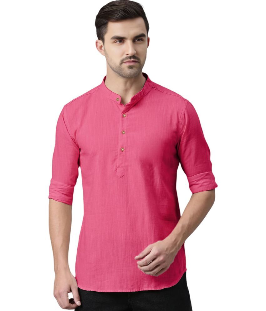     			Vida Loca Pink Cotton Men's Shirt Style Kurta ( Pack of 1 )