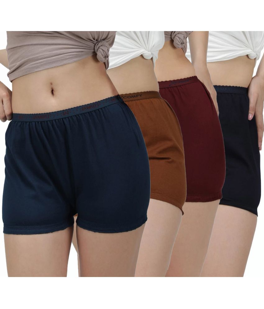     			Amul comfy Pack of 4 Cotton Boy Shorts For Women ( Multicolor )