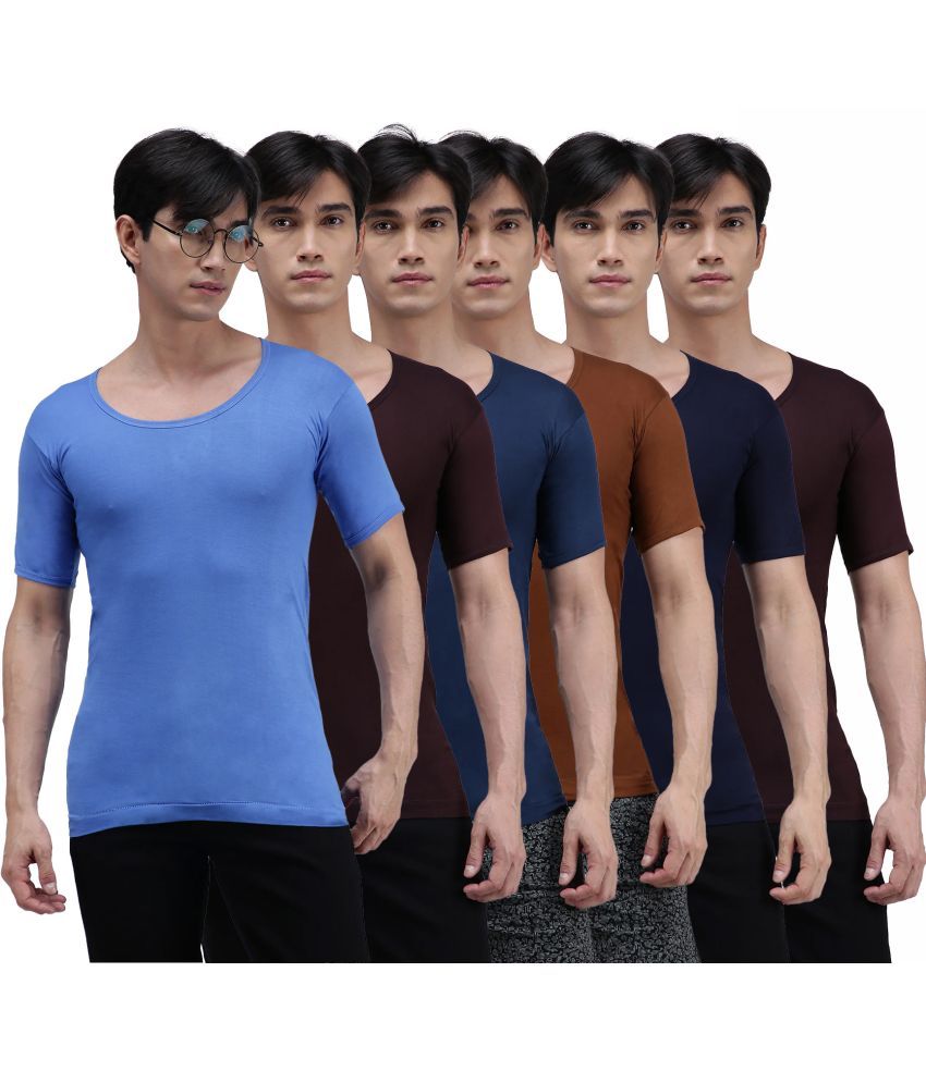     			Amul comfy Pack of 6 Cotton Basic Vest For Men ( Multicolor )