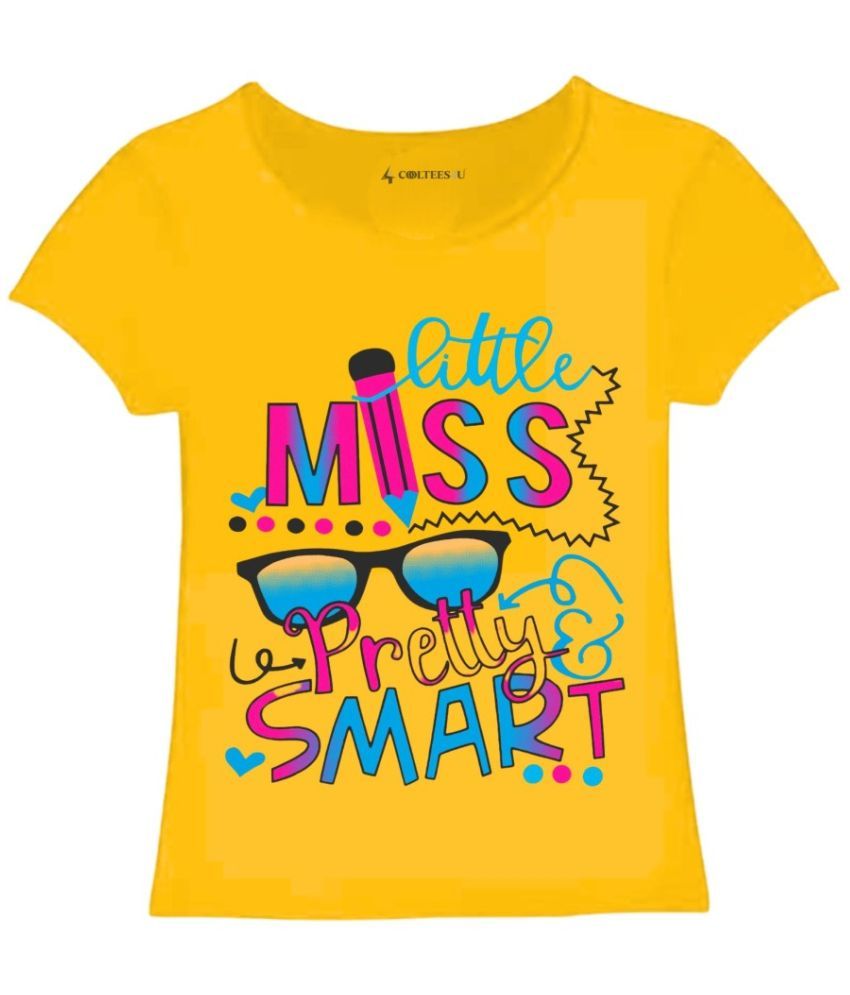     			COOLTEES4U Pack of 1 Girls 100% Cotton T-Shirt ( Yellow )