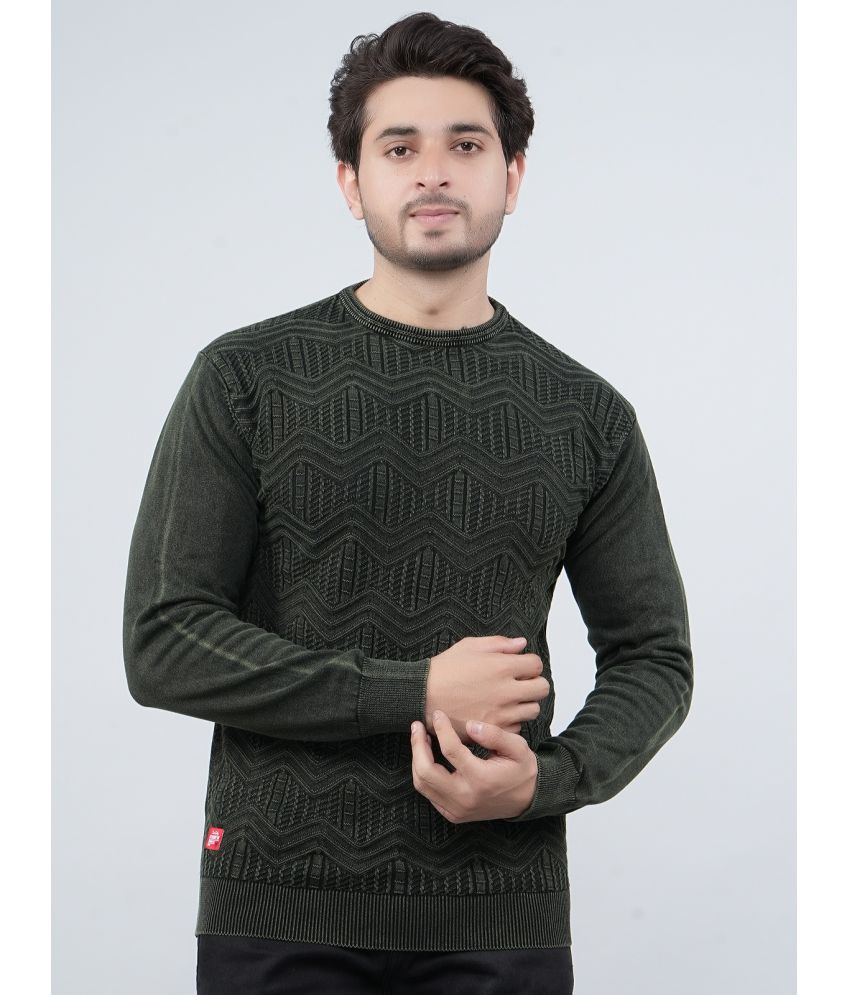     			FEVERFEW Cotton Blend Round Neck Men's Full Sleeves Pullover Sweater - Multicolor ( Pack of 1 )