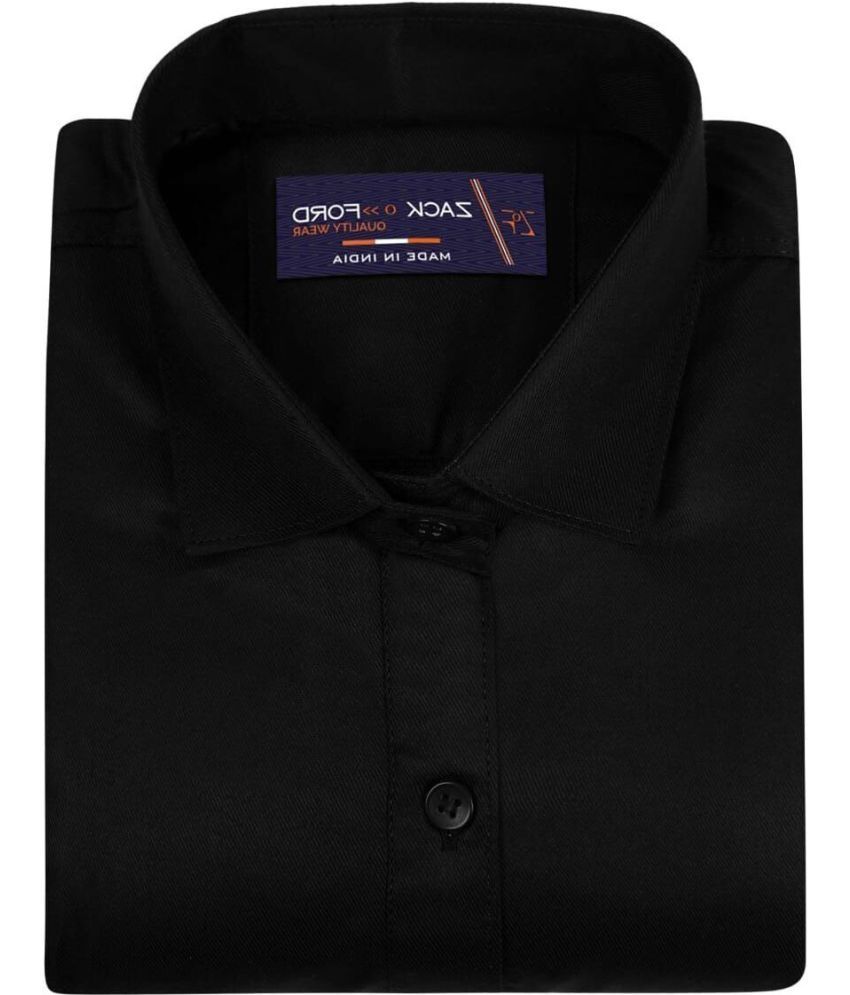     			Fatty Mouse Cotton Blend Regular Fit Solids Full Sleeves Men's Casual Shirt - Black ( Pack of 1 )