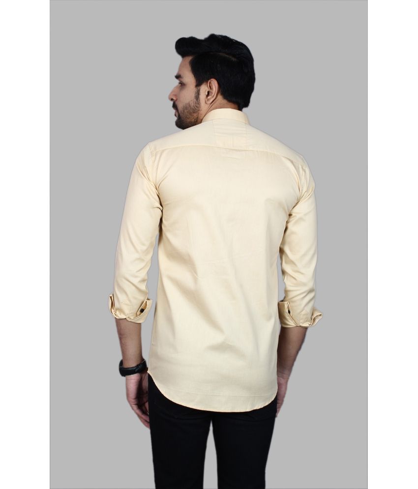     			Fatty Mouse Cotton Blend Regular Fit Solids Full Sleeves Men's Casual Shirt - Cream ( Pack of 1 )