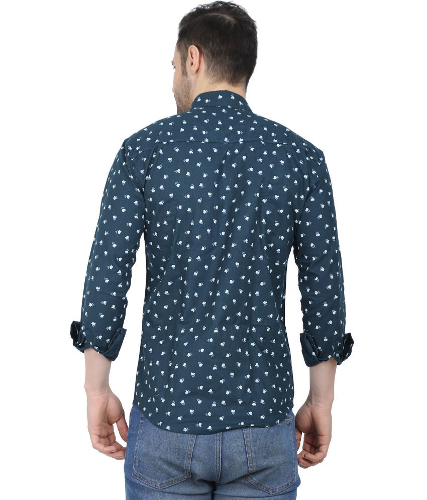     			Fatty Mouse Cotton Blend Regular Fit Printed Full Sleeves Men's Casual Shirt - Green ( Pack of 1 )