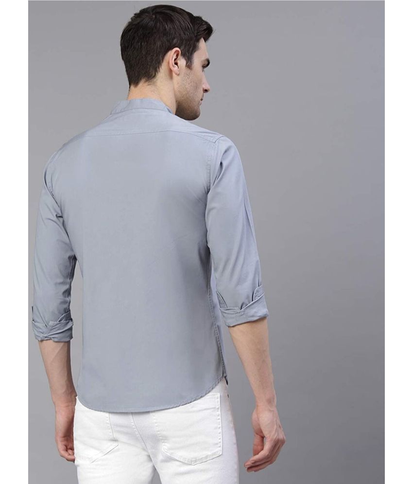     			Fatty Mouse Cotton Blend Regular Fit Solids Full Sleeves Men's Casual Shirt - Grey ( Pack of 1 )