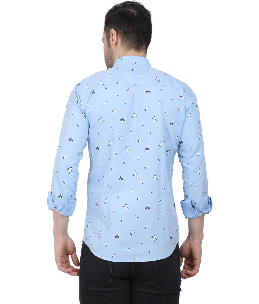     			Fatty Mouse Cotton Blend Regular Fit Printed Full Sleeves Men's Casual Shirt - Light Blue ( Pack of 1 )