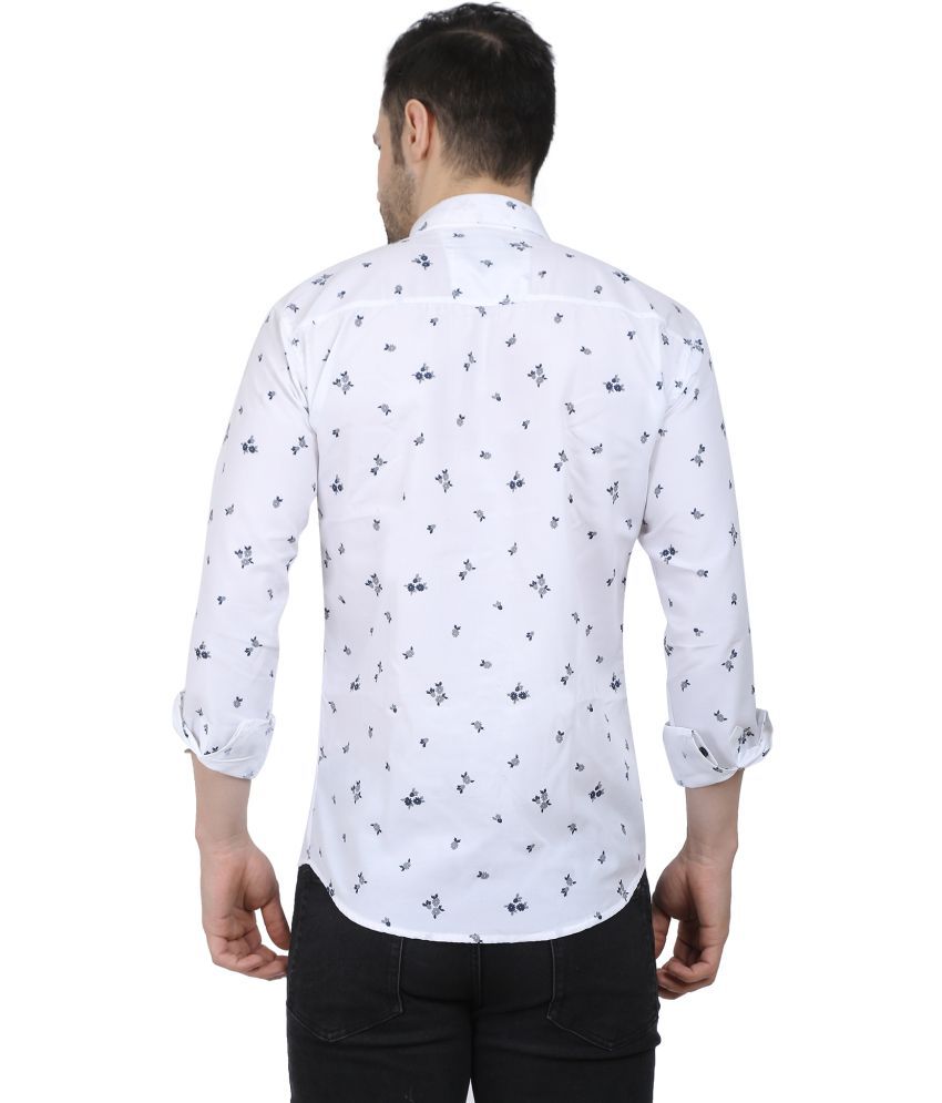     			Fatty Mouse Cotton Blend Regular Fit Printed Full Sleeves Men's Casual Shirt - White ( Pack of 1 )