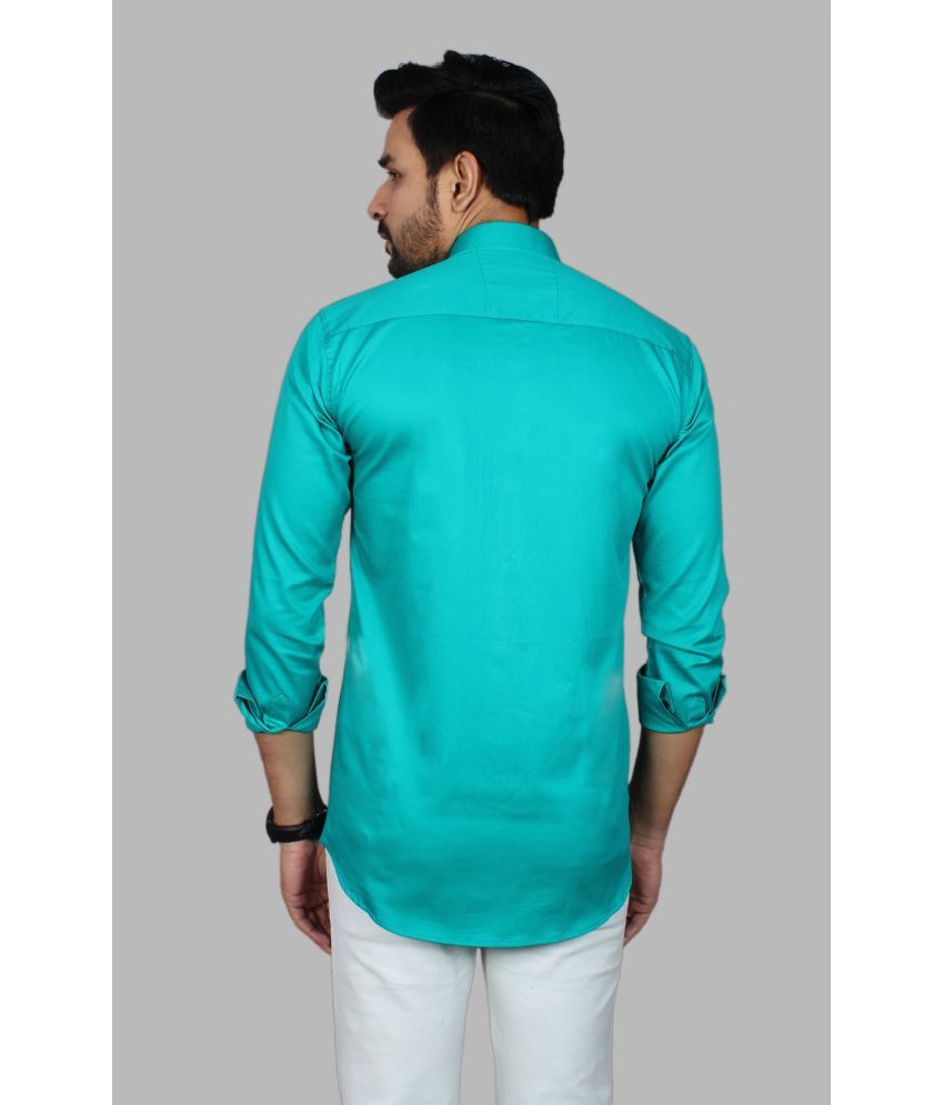     			Fatty Mouse Cotton Blend Regular Fit Solids Full Sleeves Men's Casual Shirt - Blue ( Pack of 1 )