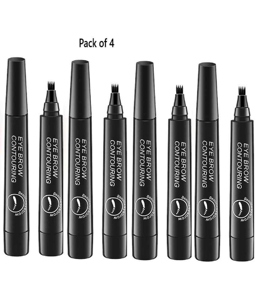     			GABANA Eyebrow Pen with a 4 Micro-Fork  Eyebrow Contour pen Brow Eyebrow Kit Black Pack of 4 25 g