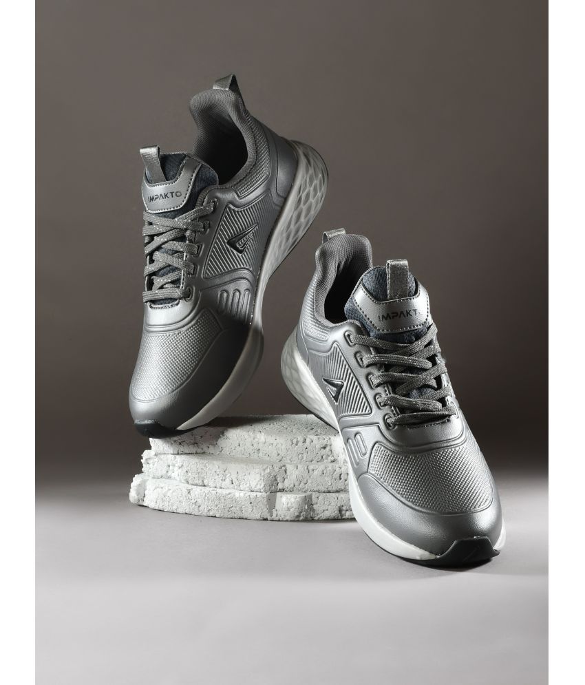     			Impakto Gray Indoor Court Shoes