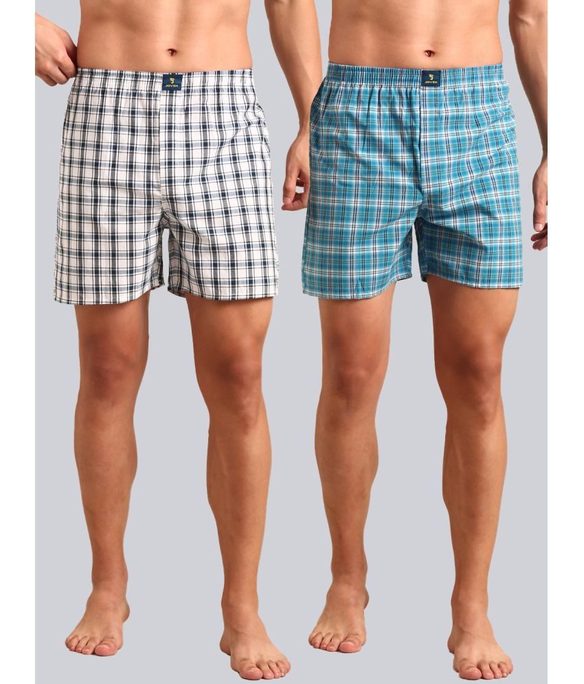     			Joven Pack of 2 Cotton Boxers For Men's ( Blue )