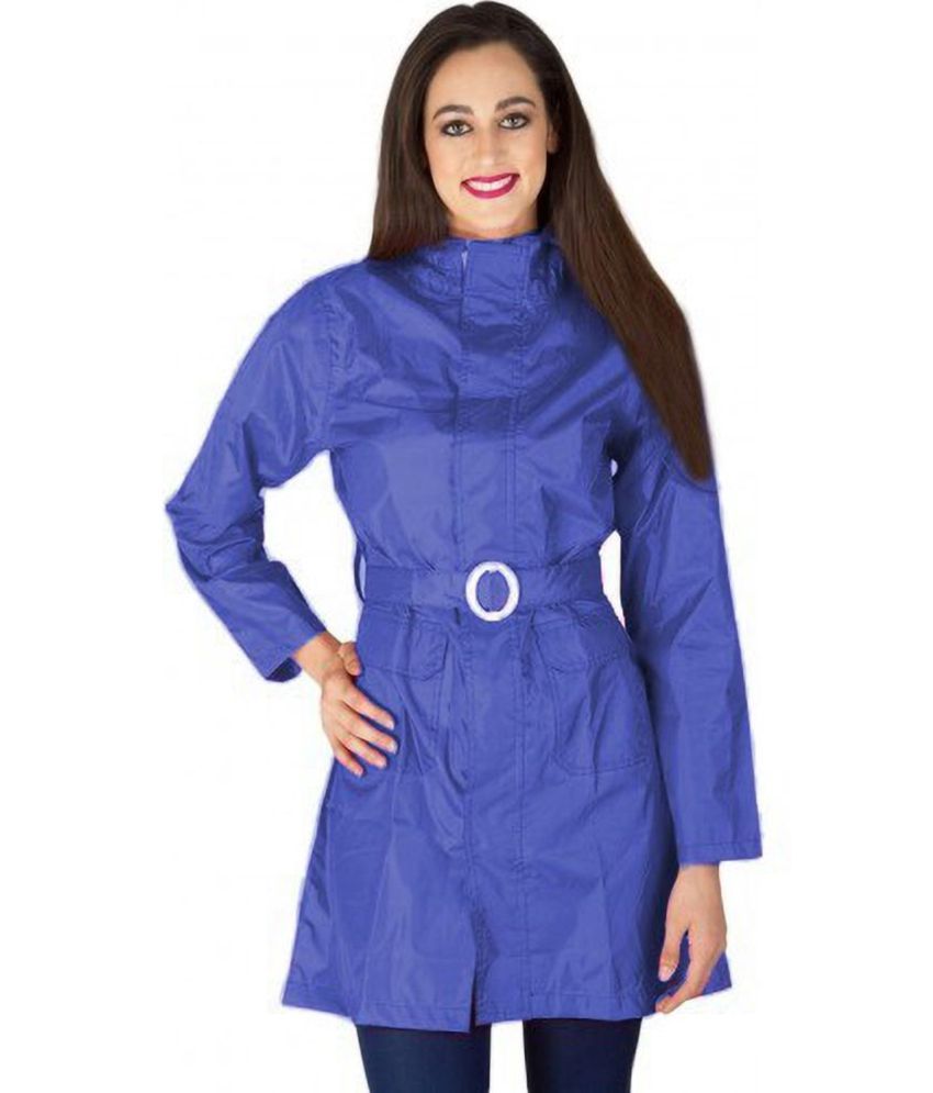     			Reoutlook Nylon Long Raincoat - Blue