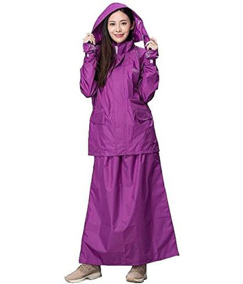     			Reoutlook Polyester Raincoat Set - Purple