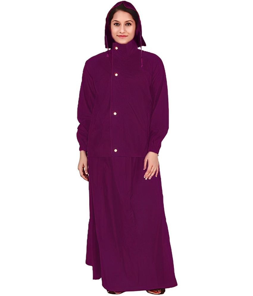     			Reoutlook Polyester Raincoat Set - Purple