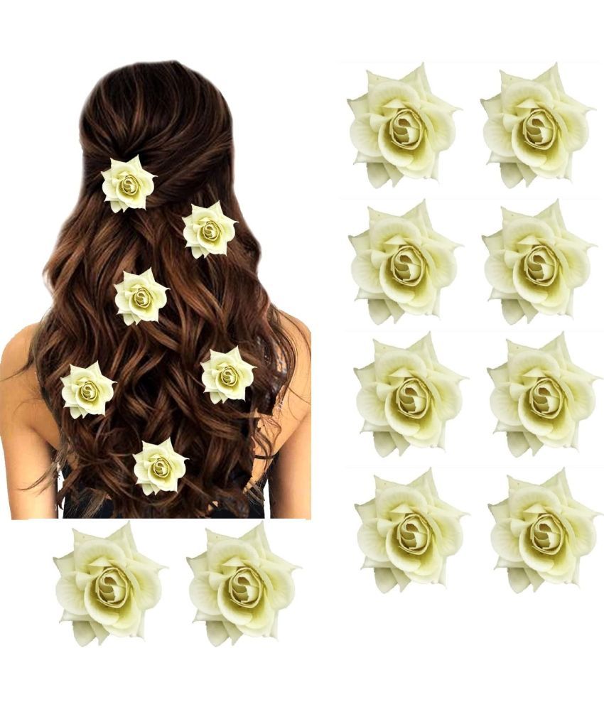     			Rhosyn White Women's Hair Clip ( Pack of 10 )