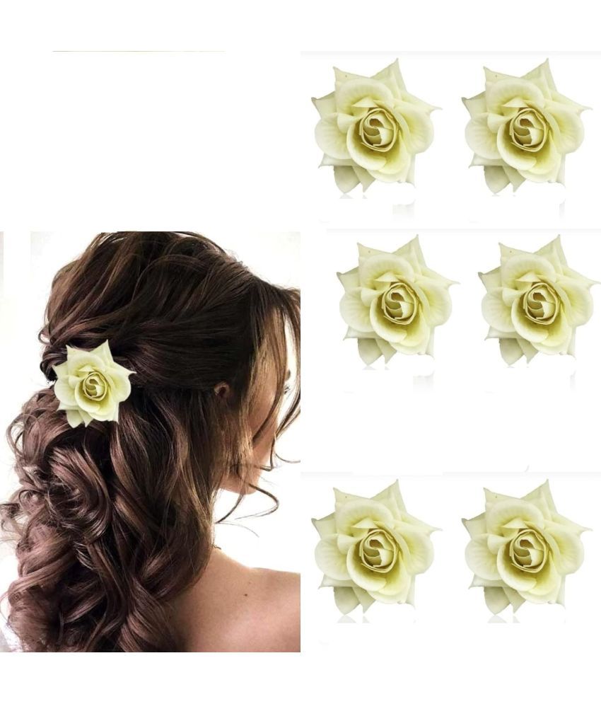     			Rhosyn White Women's Hair Clip ( Pack of 6 )