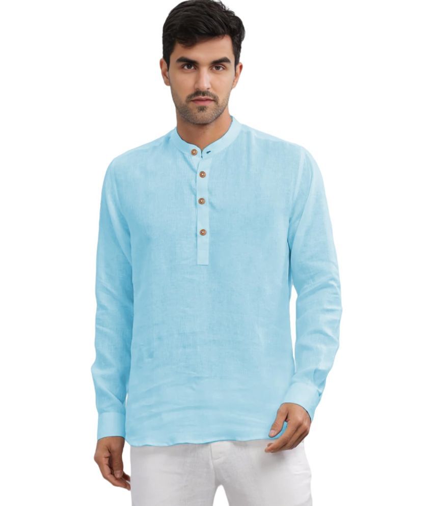     			Vida Loca Sky Blue Cotton Men's Shirt Style Kurta ( Pack of 1 )