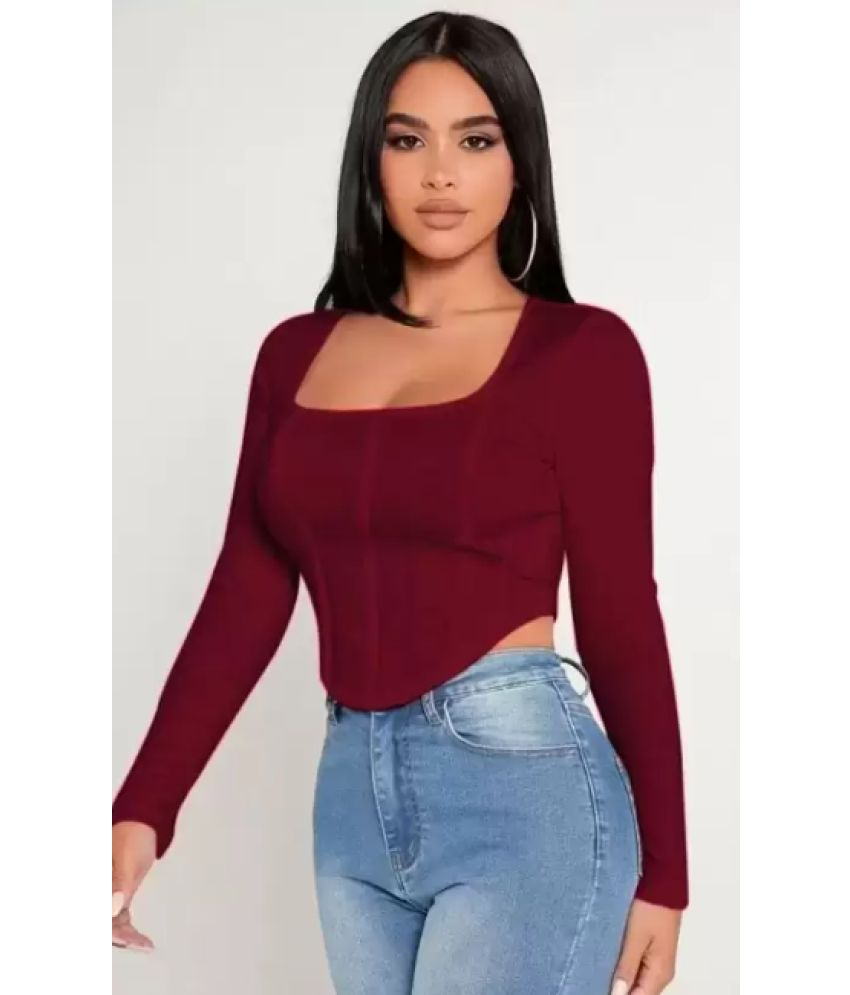     			Westchic Maroon Hosiery Women's Crop Top ( Pack of 1 )