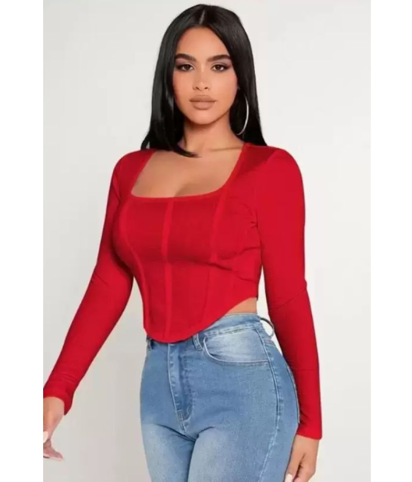     			Westchic Red Hosiery Women's Crop Top ( Pack of 1 )