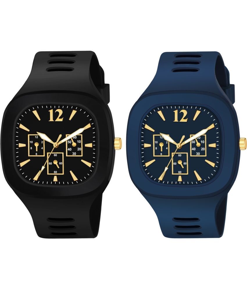     			YUKAX Black Silicon Analog Men's Watch