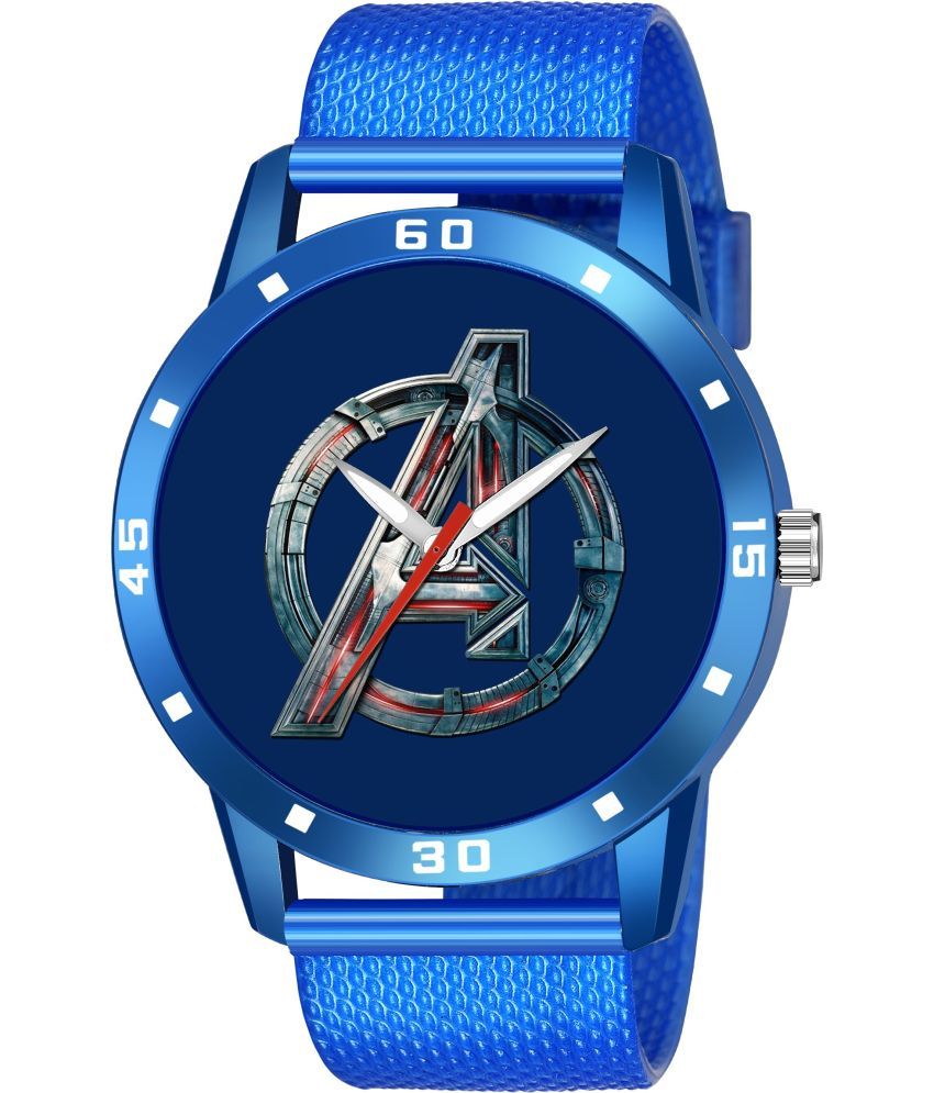     			YUKAX Blue Silicon Analog Men's Watch