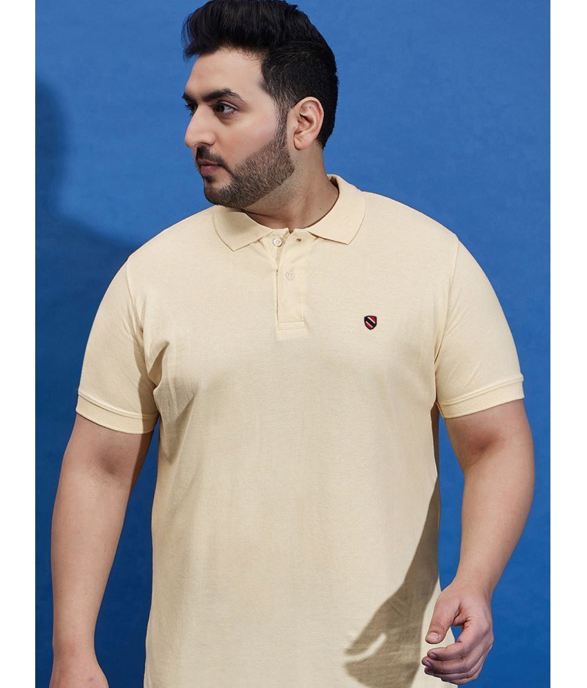     			AIN6 Pack of 1 Cotton Blend Regular Fit Solid Half Sleeves Men's Polo T Shirt ( Beige )