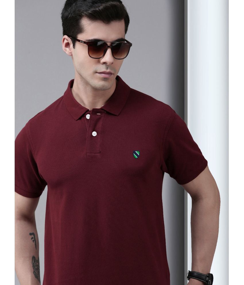     			AIN6 Pack of 1 Cotton Blend Regular Fit Solid Half Sleeves Men's Polo T Shirt ( Maroon )