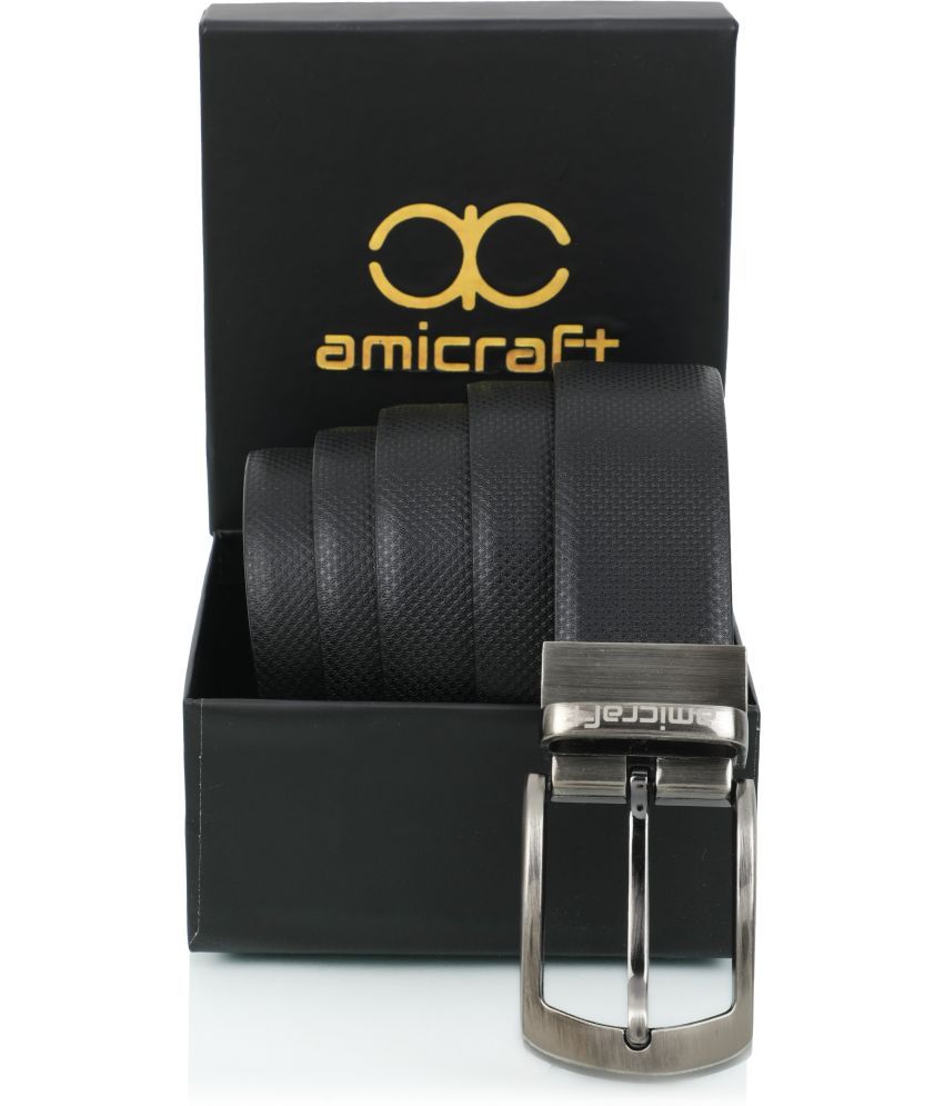     			Amicraft - Black 100% Leather Men's Casual Belt ( Pack of 1 )