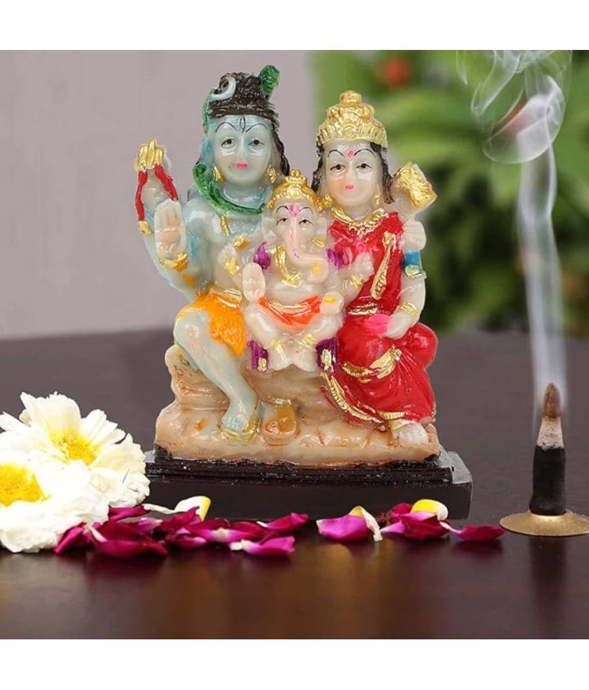     			Awesome Craft Marble Dusk Shiv Family Idol ( 13 cm )