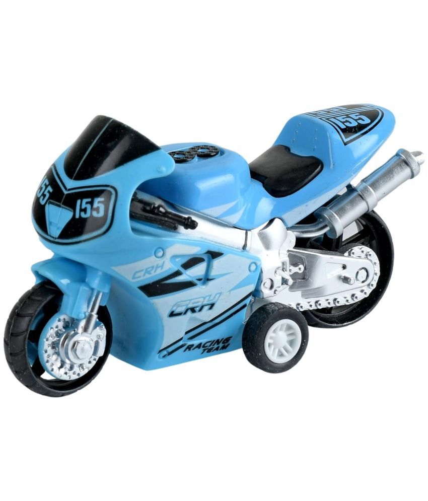     			Braintastic Model Diecast Metal Bike Toy Vehicle Pull Back Friction Toys For Kids Age 3+ Years(Blue)