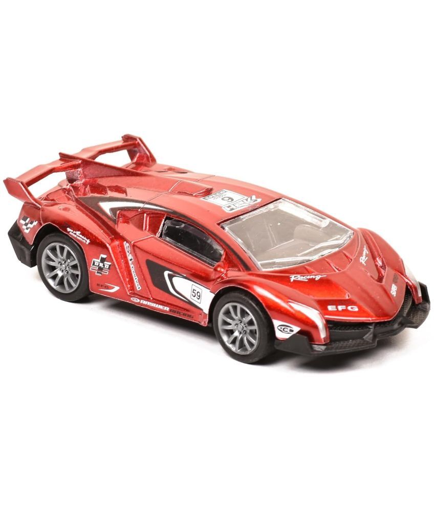     			Braintastic Model Diecast Vehicle Pull Back Friction Super Simulation Model Car with 1:36 Scale Toys for Kids Age 3+ Years (Red)