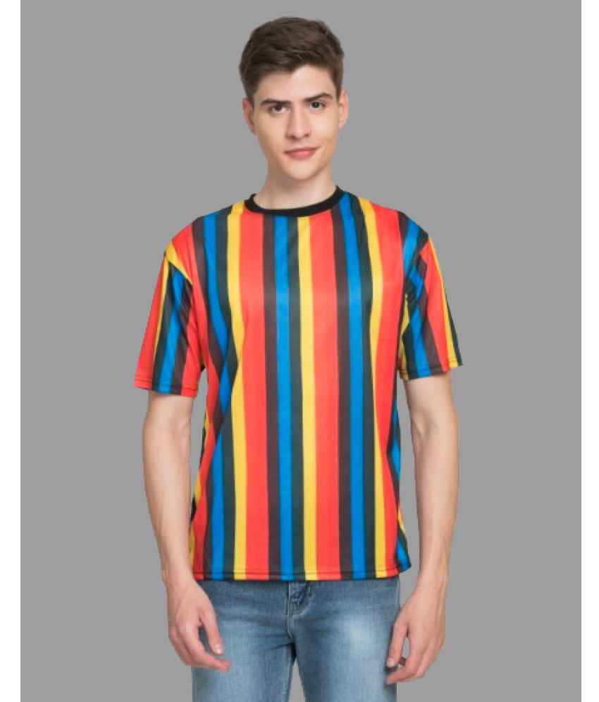     			ELBATROSS Polyester Slim Fit Striped Half Sleeves Men's Round T-Shirt - Multicolor1 ( Pack of 1 )