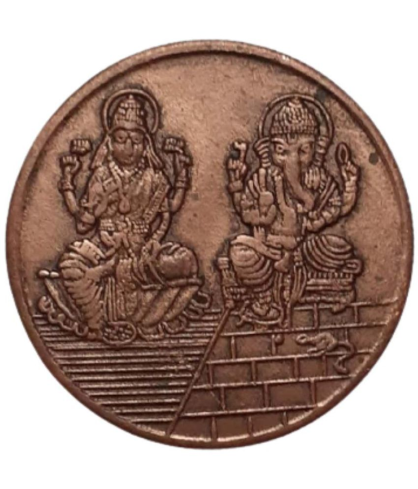     			EXTREMELY RARE OLD VINTAGE EAST INDIA COMPANY 1818 LAXMI GANESH RELEGIOUS BIG TEMPLE TOKEN COIN