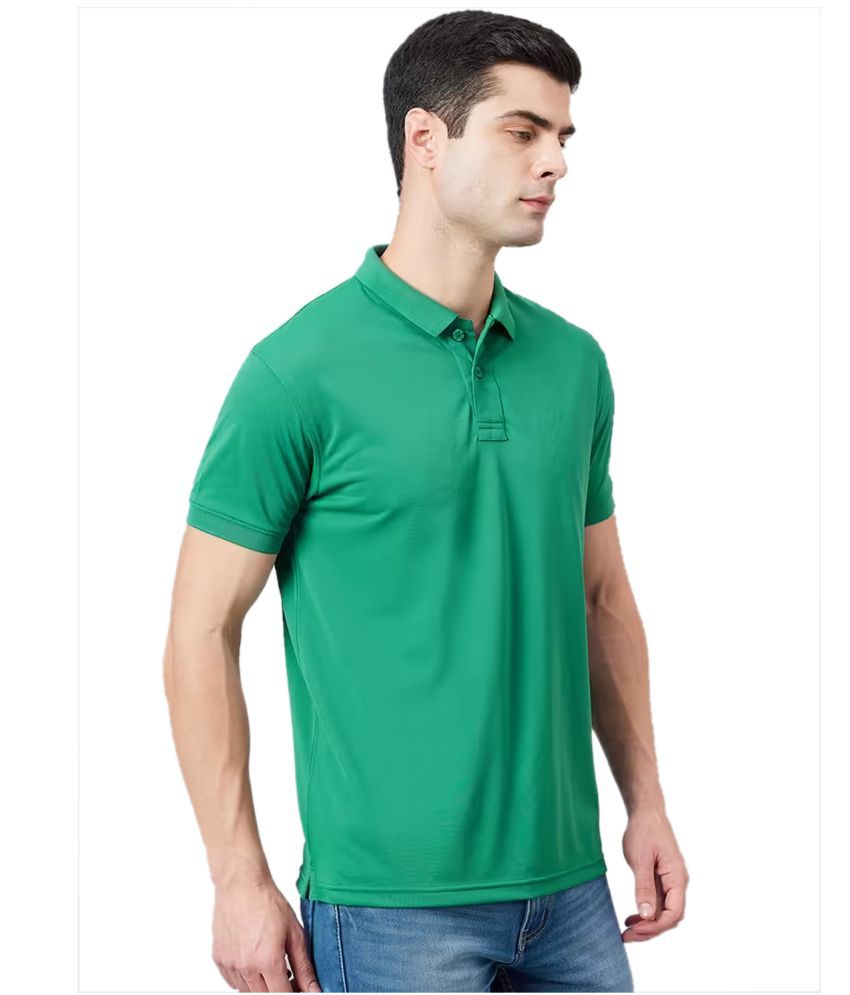     			KETEX Pack of 1 Cotton Blend Slim Fit Solid Half Sleeves Men's Polo T Shirt ( Green )