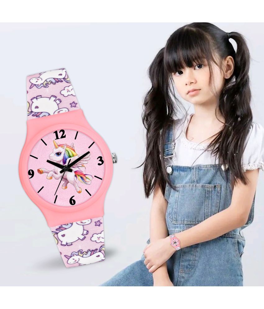     			Loretta Fluorescent Pink Dial Analog Girls Watch ( Pack of 1 )