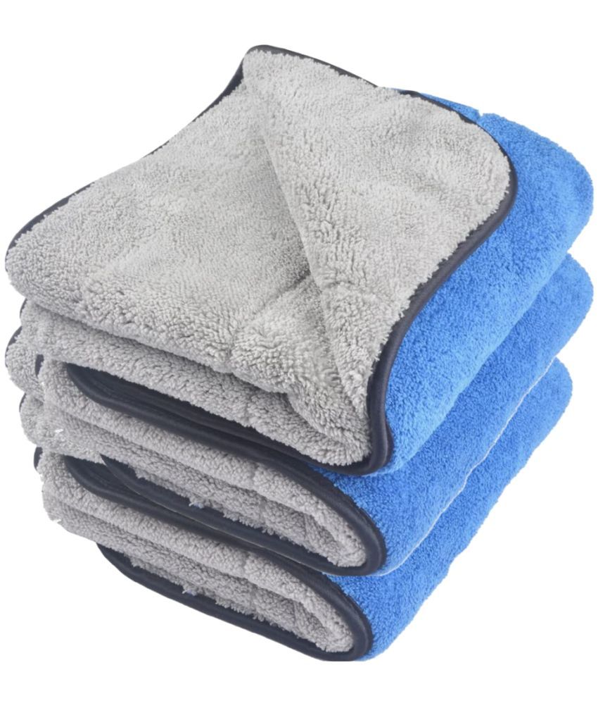     			Mockhe Blue 800 GSM Microfiber Cloth For Automobile ( Pack of 3 )