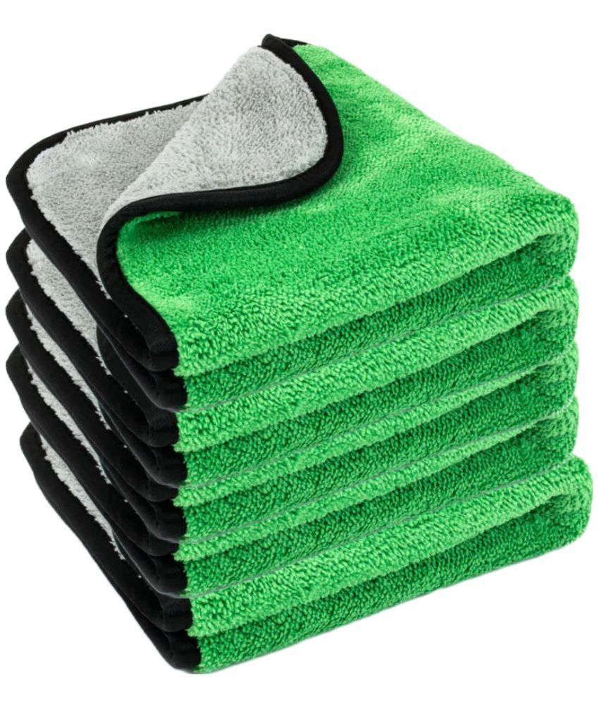     			Mockhe Green 800 GSM Microfiber Cloth For Automobile ( Pack of 5 )