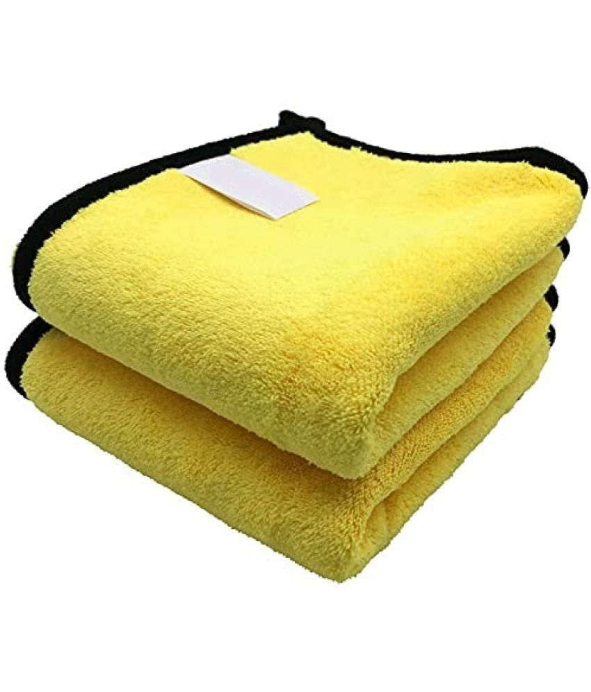     			Mockhe Yellow 600 GSM Microfiber Cloth For Automobile ( Pack of 4 )