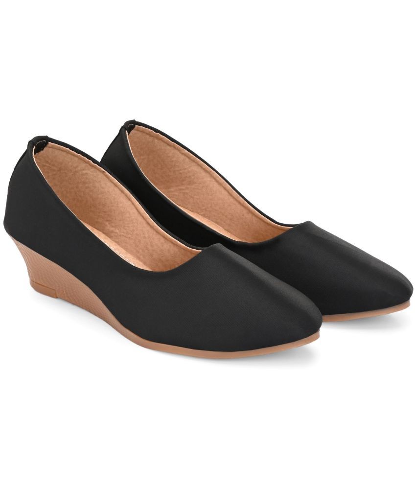     			Ravis Black Women's Slip On Heels