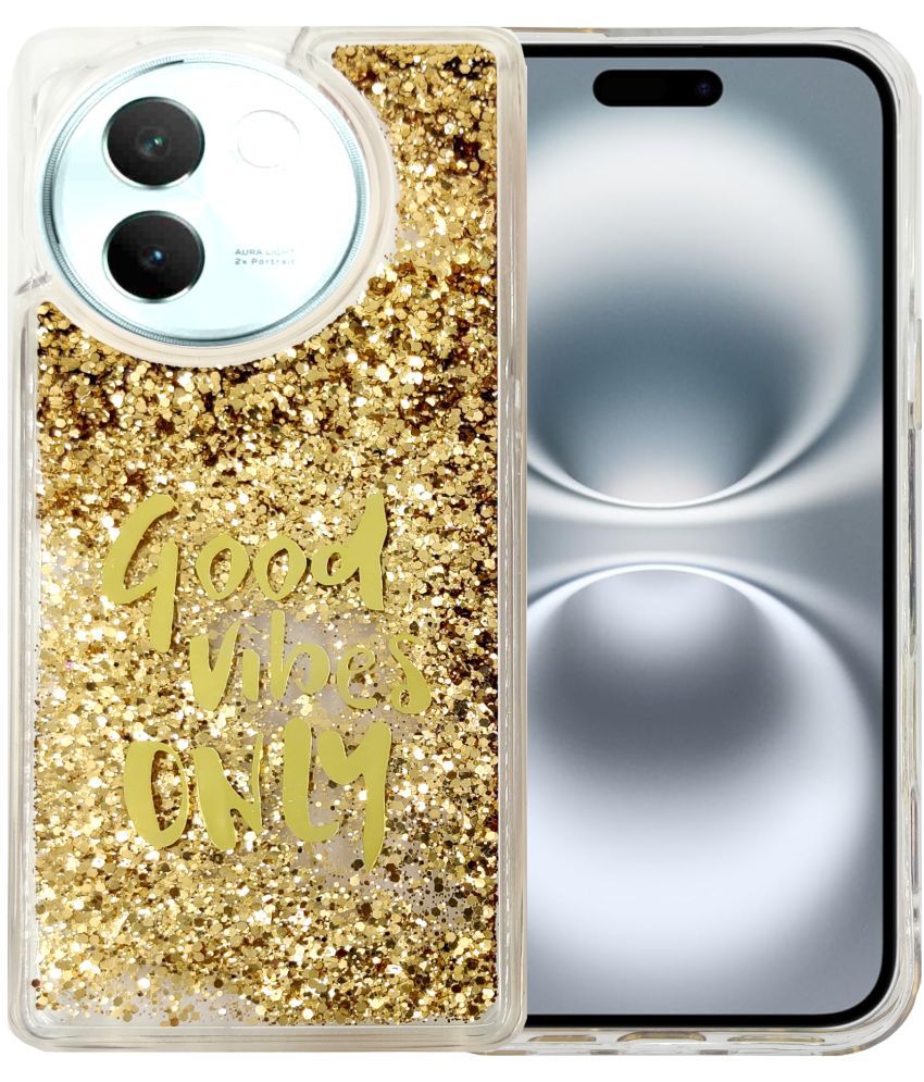     			Shining Stars Gold Printed Back Cover Silicon Compatible For Vivo V30E 5G ( Pack of 1 )