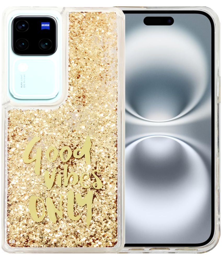     			Shining Stars Gold Printed Back Cover Silicon Compatible For Vivo V30 5G ( Pack of 1 )