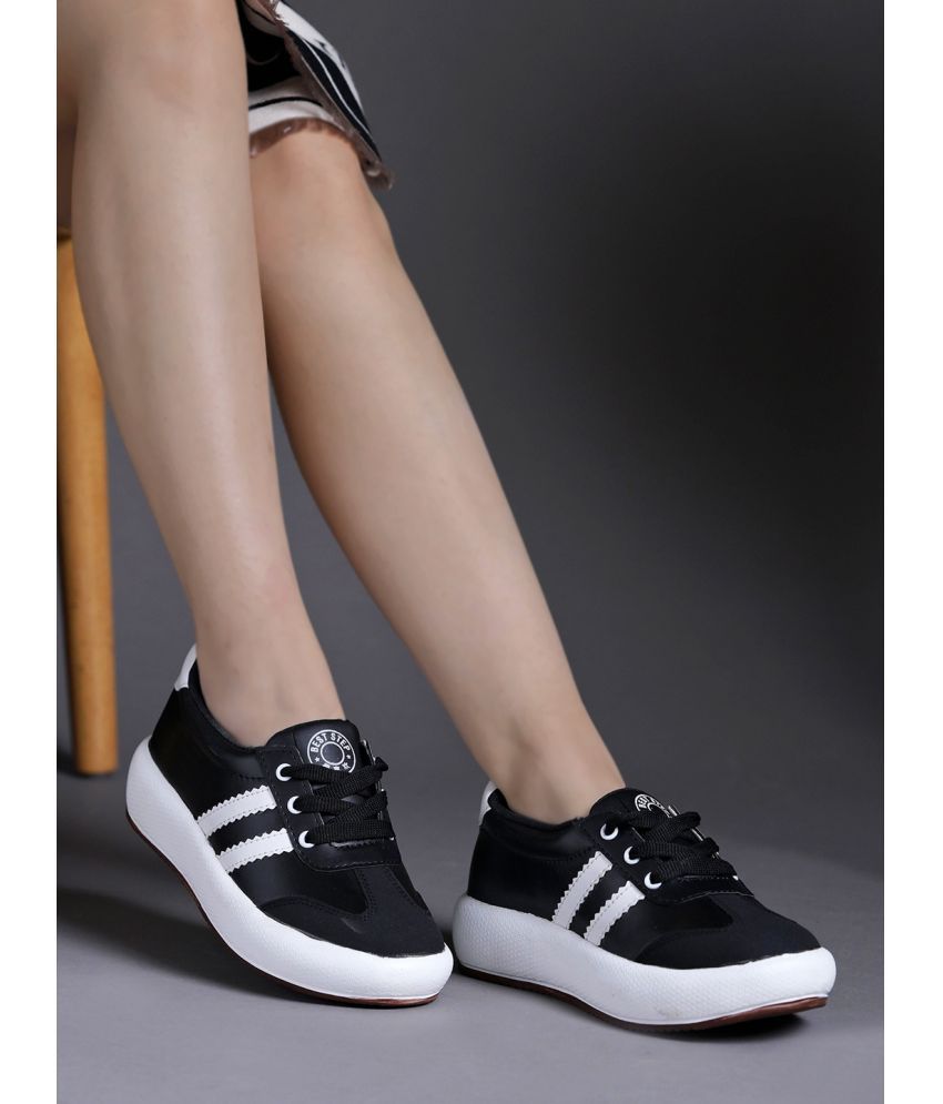     			Shoetopia Black Women's Sneakers