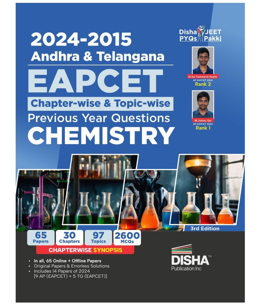     			2024 - 2015 Andhra & Telangana EAPCET Chapter-wise & Topic-wise Previous Year Solved Papers Chemistry 3rd Edition| PYQs Question Bank | For 2025 Engin