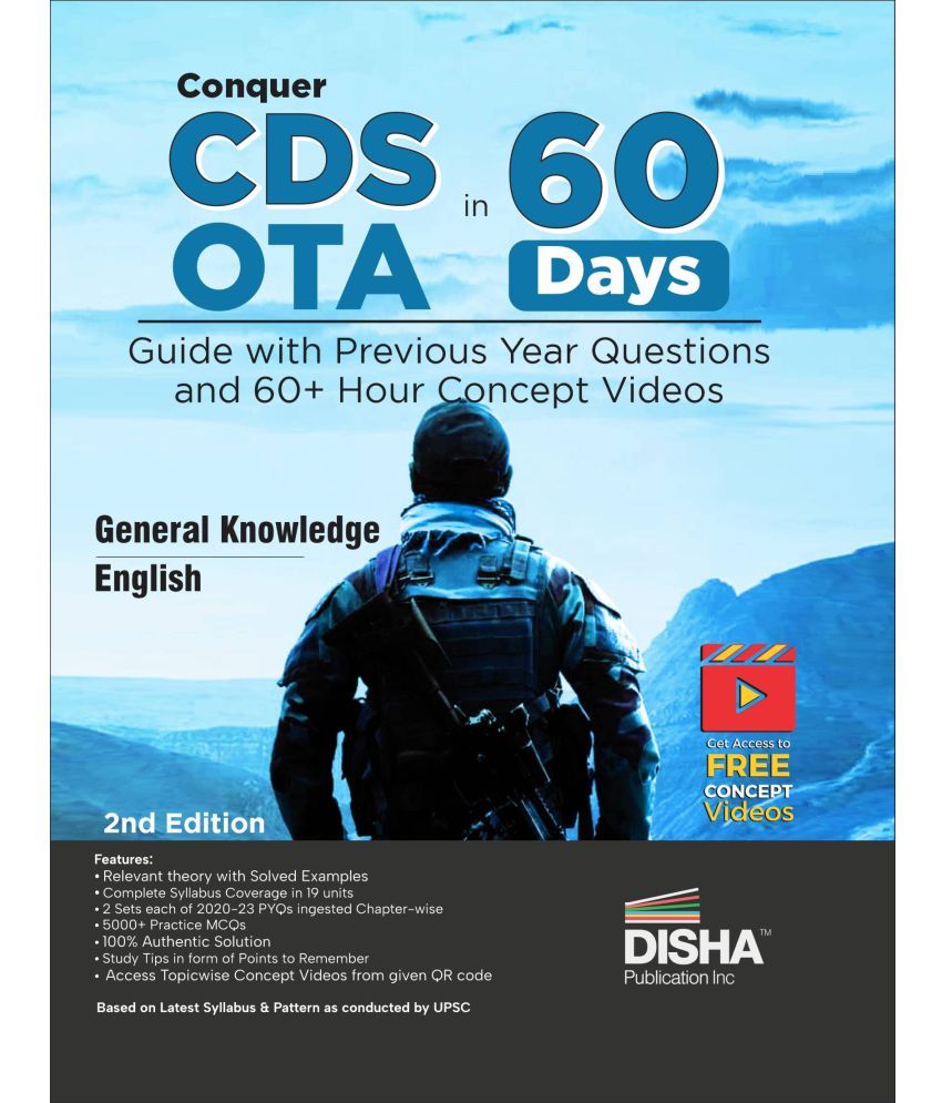     			Conquer CDS OTA in 60 Days - Guide with Previous Year Questions and 100+ Hour Concept Videos 2nd Edition | General Knowledge & English